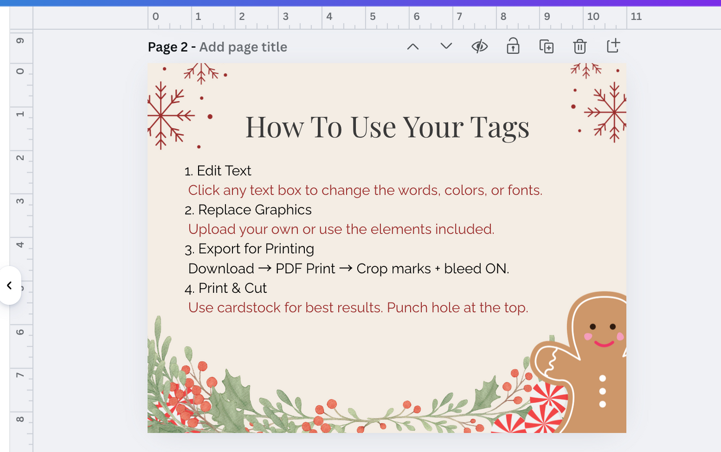 Printable Christmas gift tags Canva template collection
